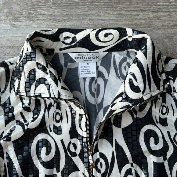 Misook Paisley Print Sequin Evening Zip Jacket - Picture 6 of 16